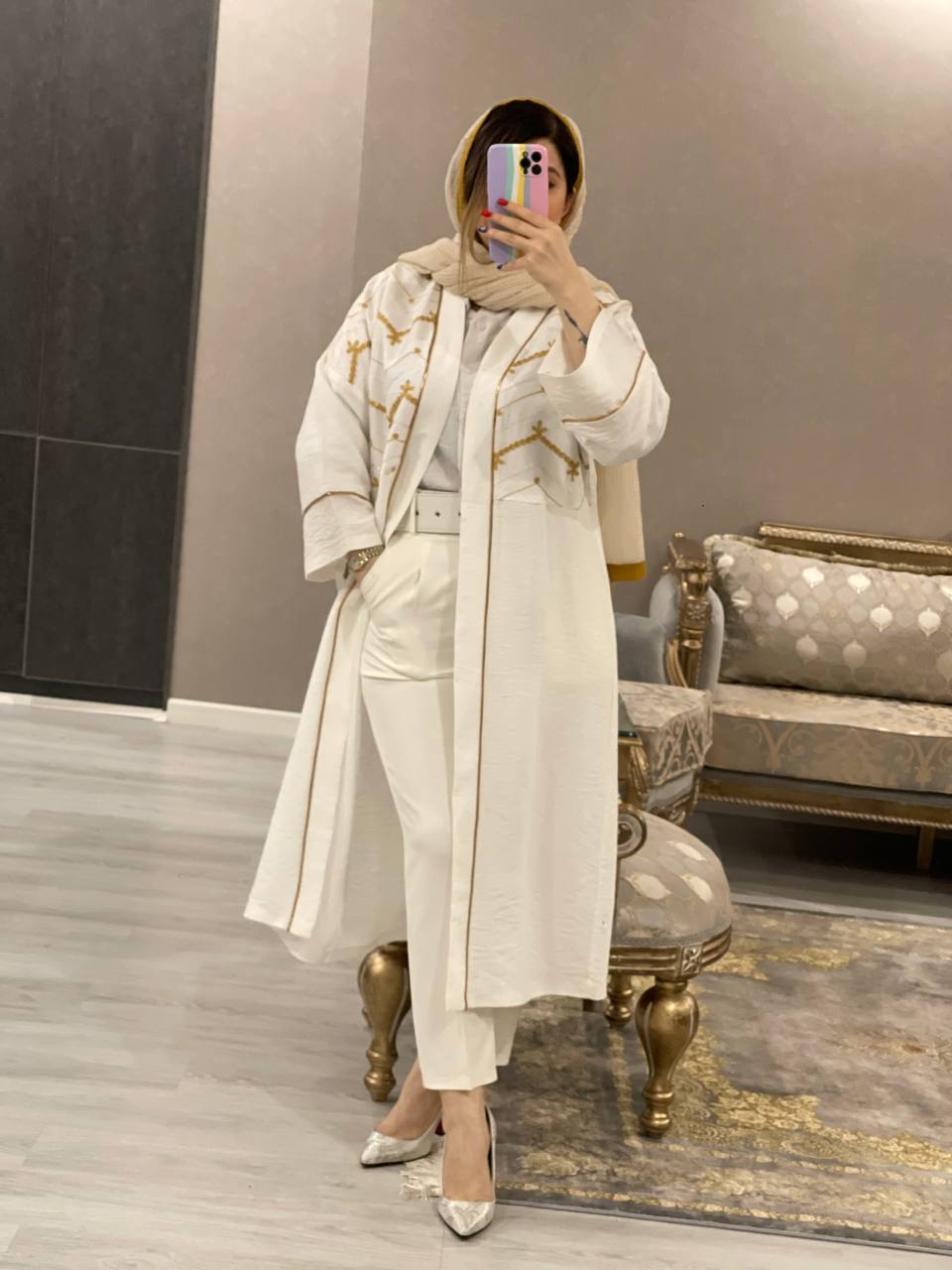 مانتو مزونی سوزن دوزی زرتاب کد0552