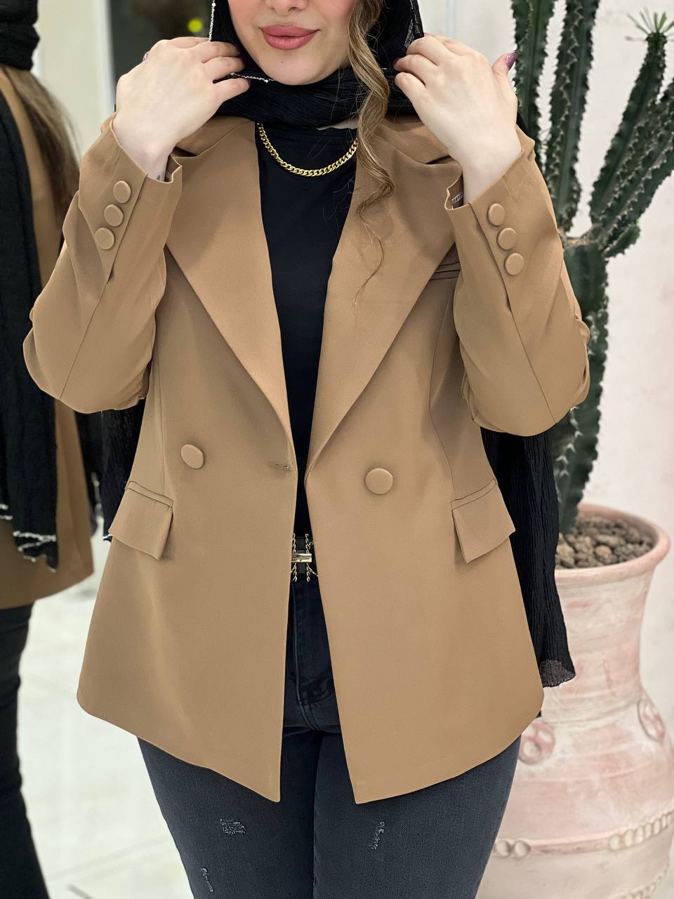 کت دکمه پارچه یی زینو