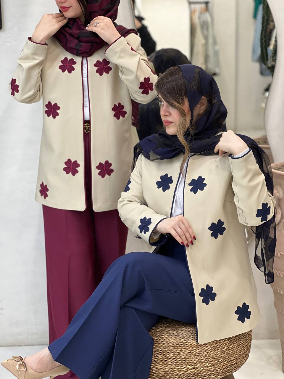 کت شلوار گلدار تکتم