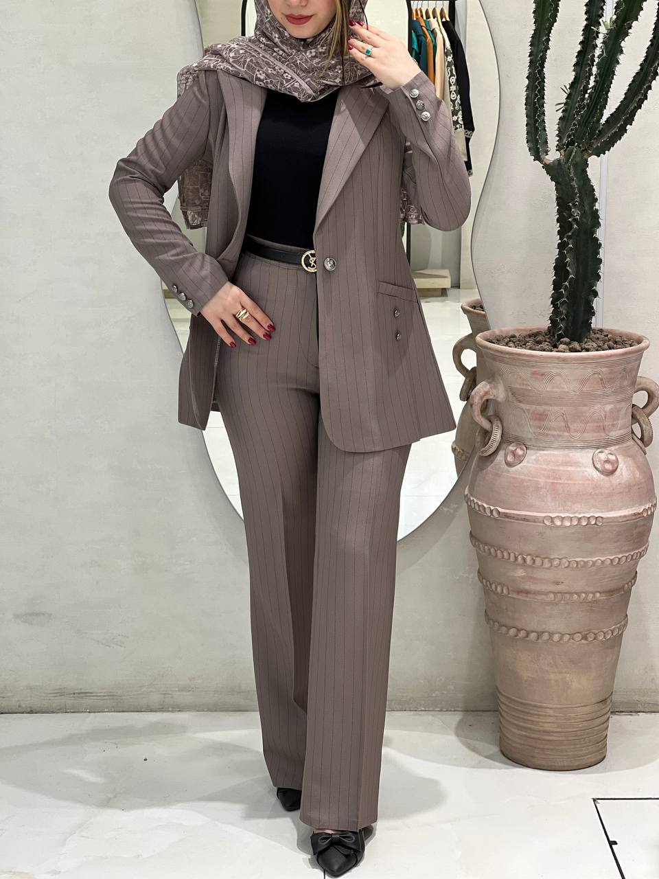 کت شلوار دیپلمات بغل چاک یشمه