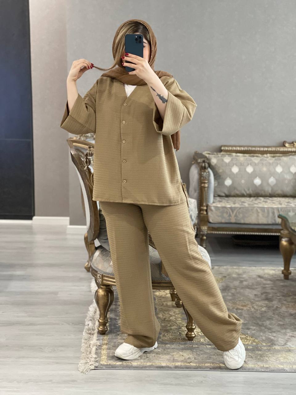 مانتو شلوار حصیری رافونه