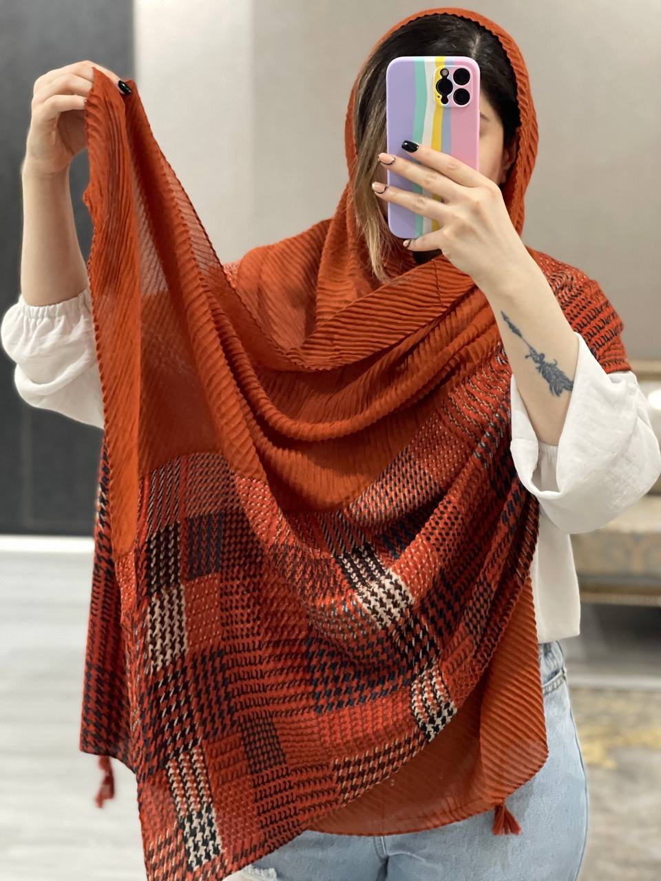 شال مزونی پلیسه کد0607