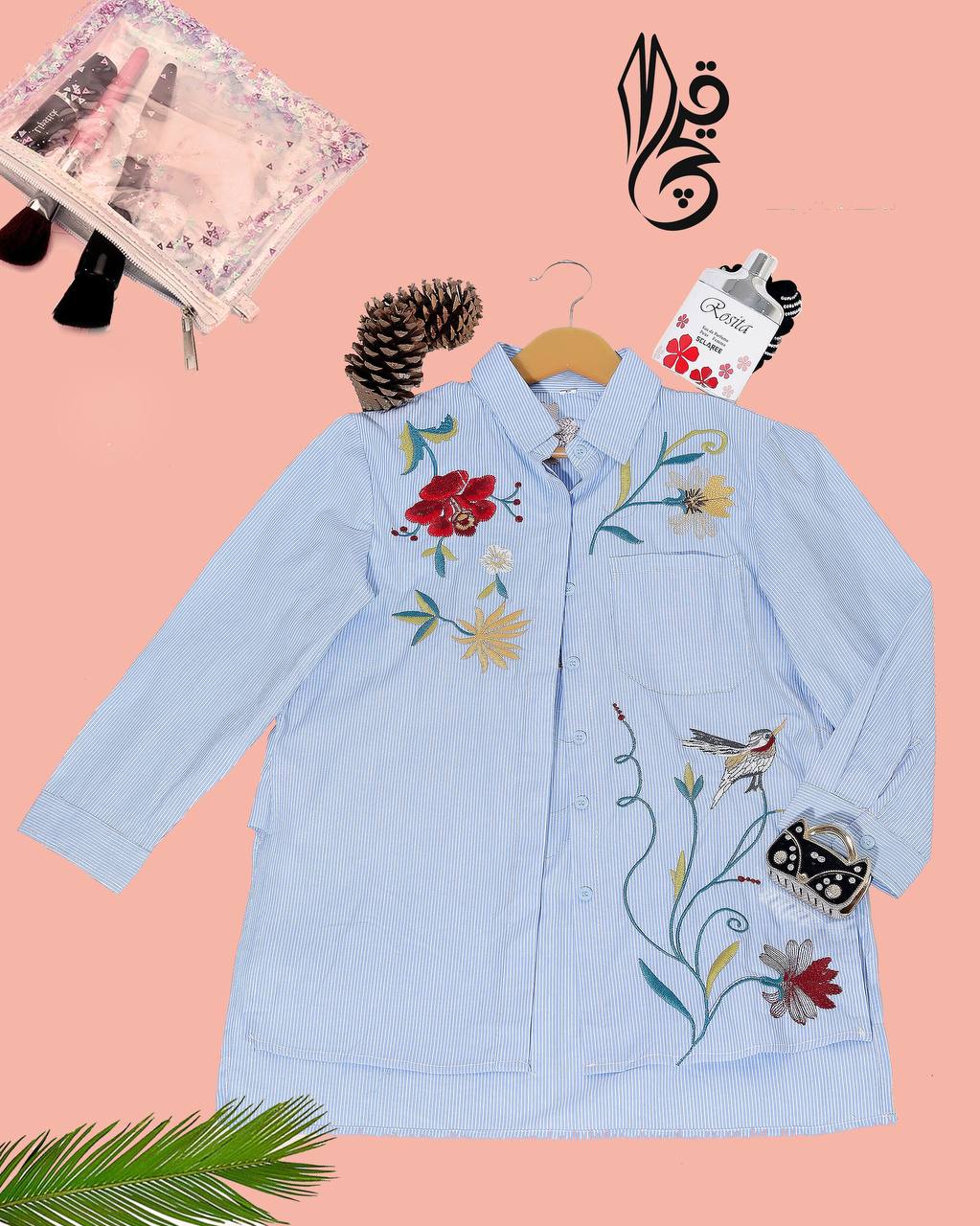 شومیز گلدوزی خارجی پشت بلند کد0585