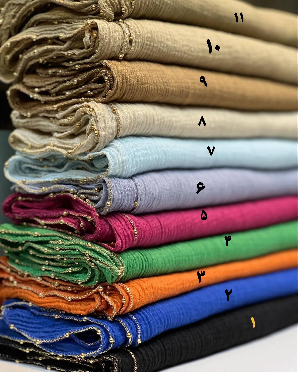 شال پلیسه دور زنجیری طلا