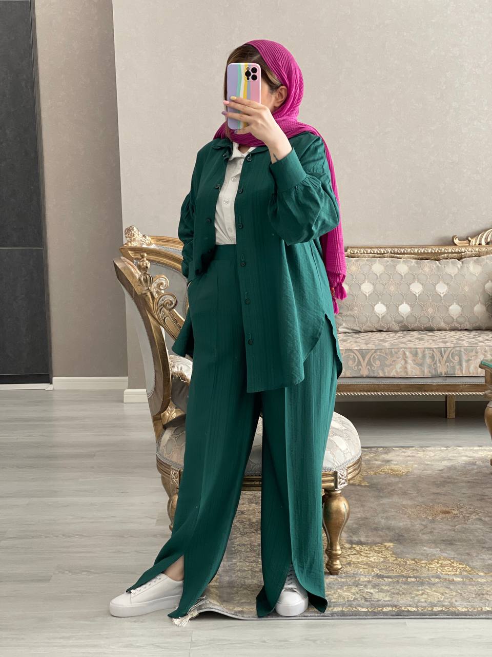 مانتو شلوار مزونی بهارنارنج کد0692