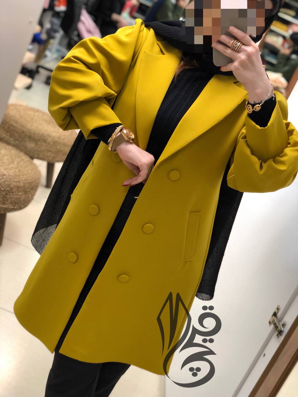 مانتو کتی استين پفي كرپ مازراتي کد017