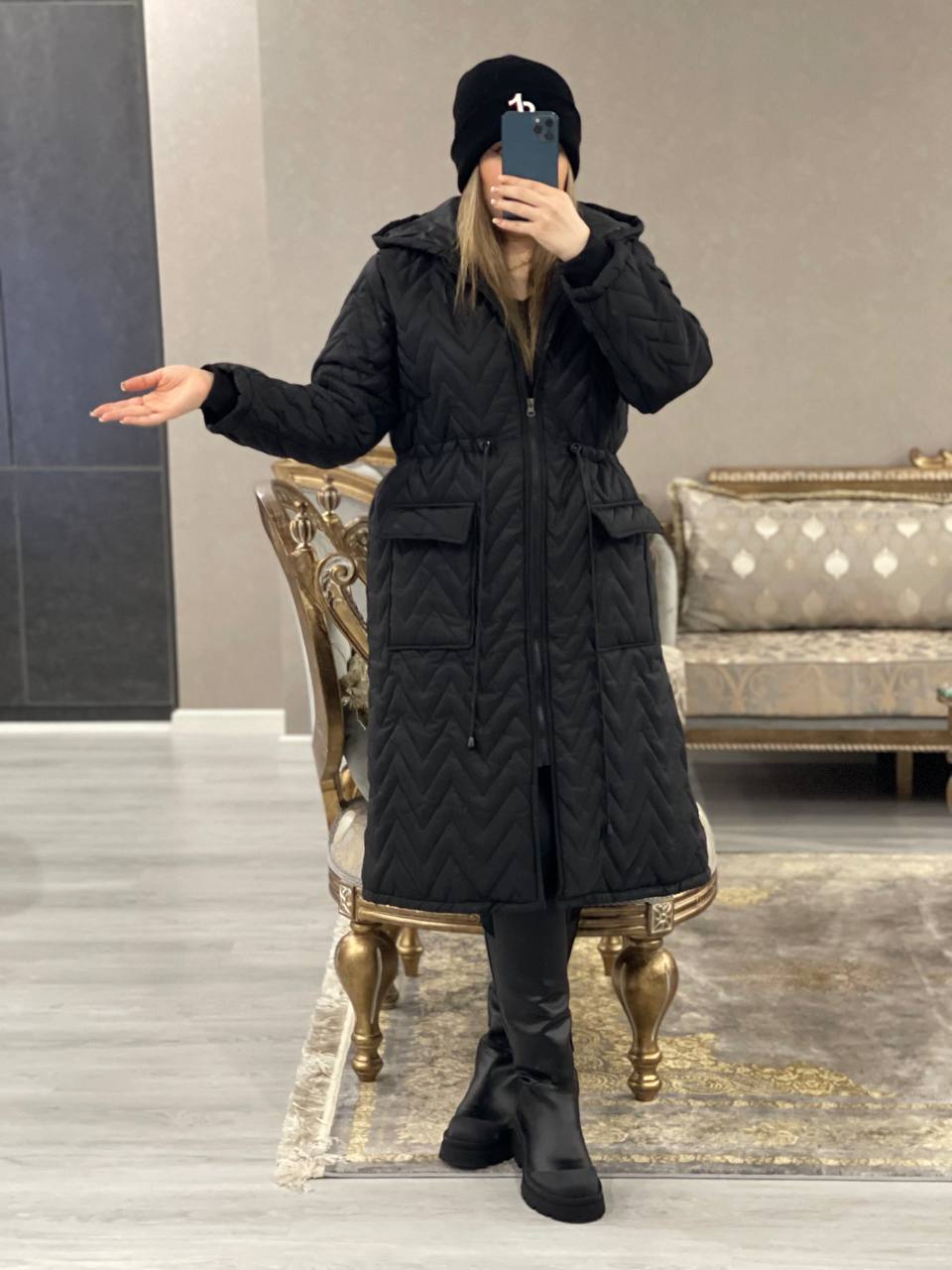 کاپشن بلندآرتین کد1074