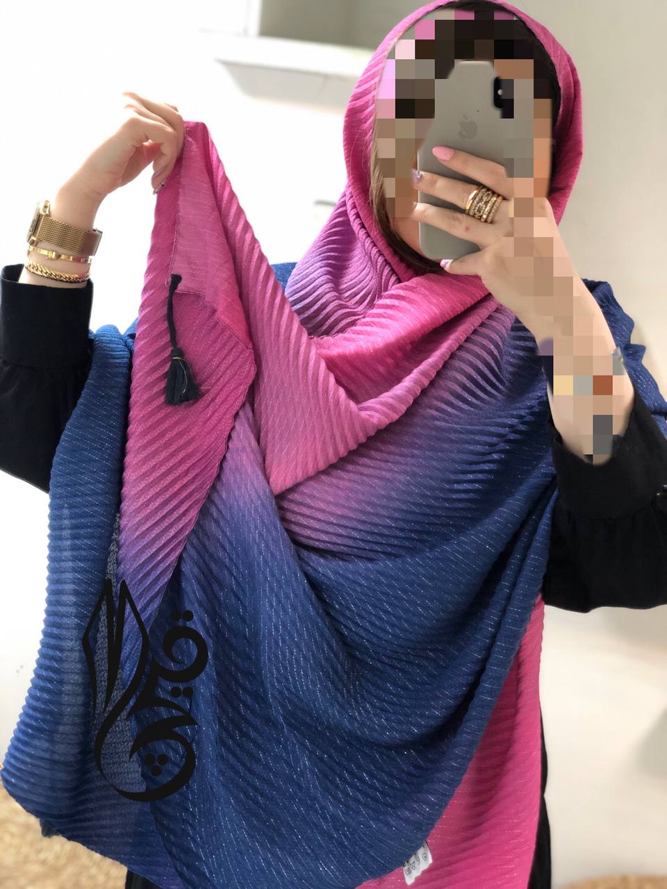 شال طیفی ويسكوز لمه دار کد038