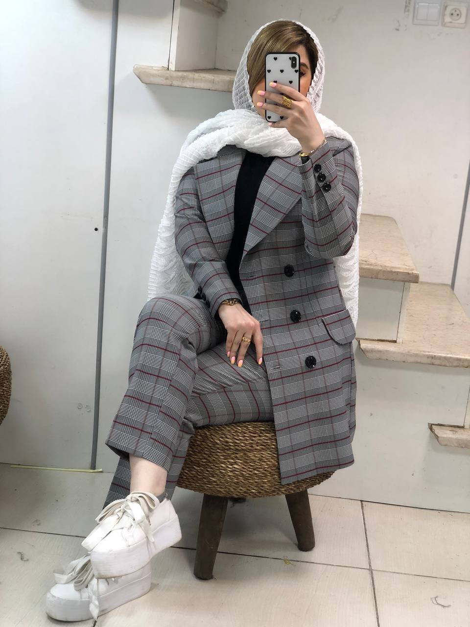 کت وشلوار 4 خونه مزونی آوازه کد0128