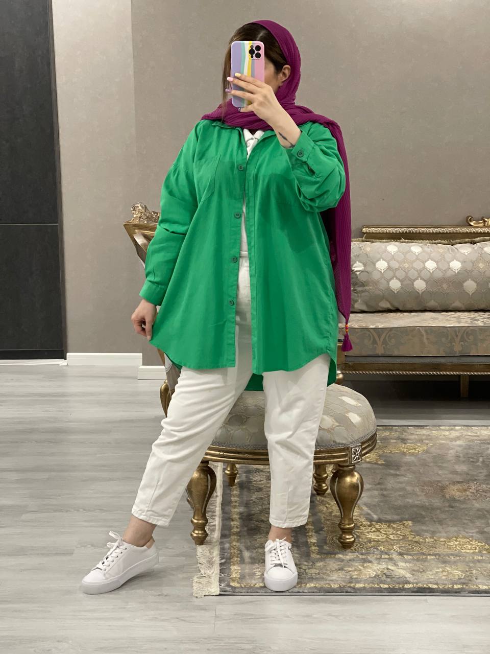 مانتو شومیزی اسپرت خمار پلاس کد0679