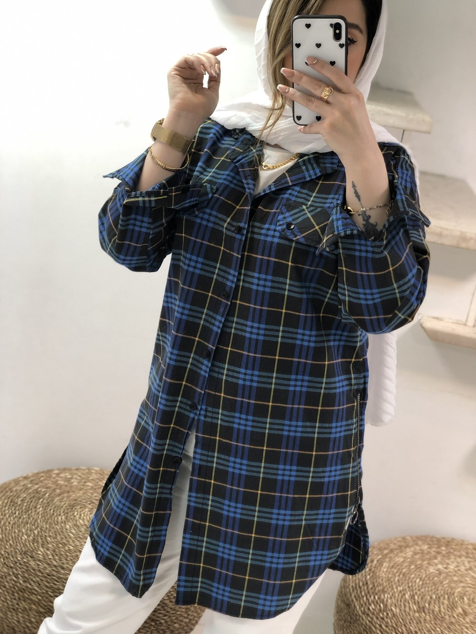 مانتو 4خونه بغل زیپ ستایش کد0306