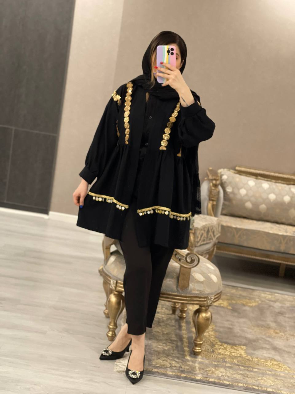 مانتو مزونی عروسکی پولک کد0579