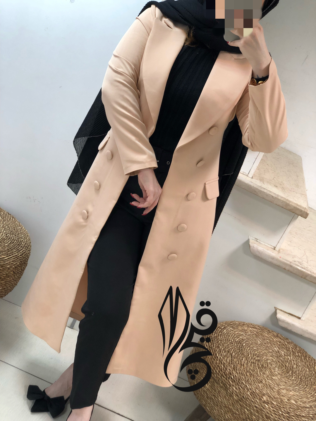 مانتو كتي بلند ده دگمه کد015