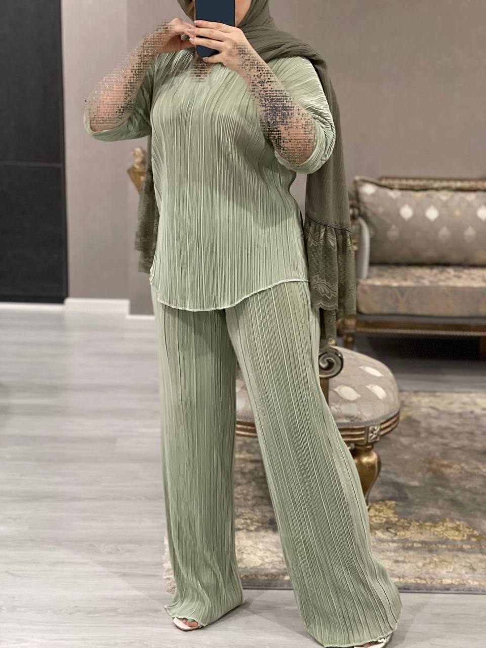 ست شومیز شلوار پلیسه دنیز