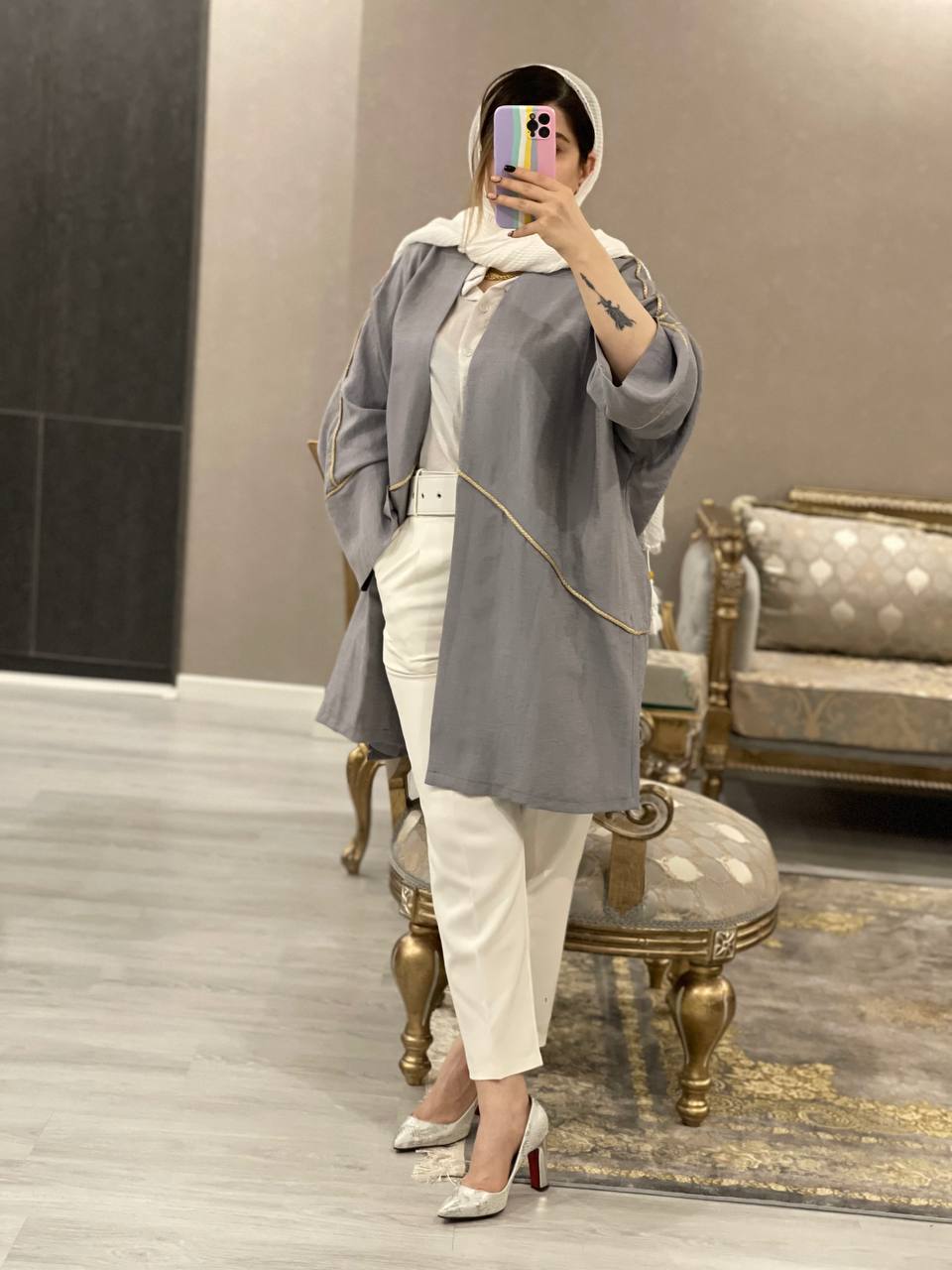 مانتو مزونی مغزی دوزی راحیل کد0618