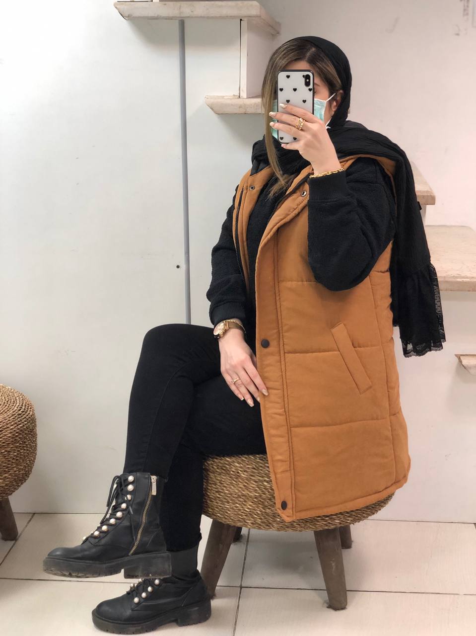 پافر مزونی کلاهدار آنتیک کد0485