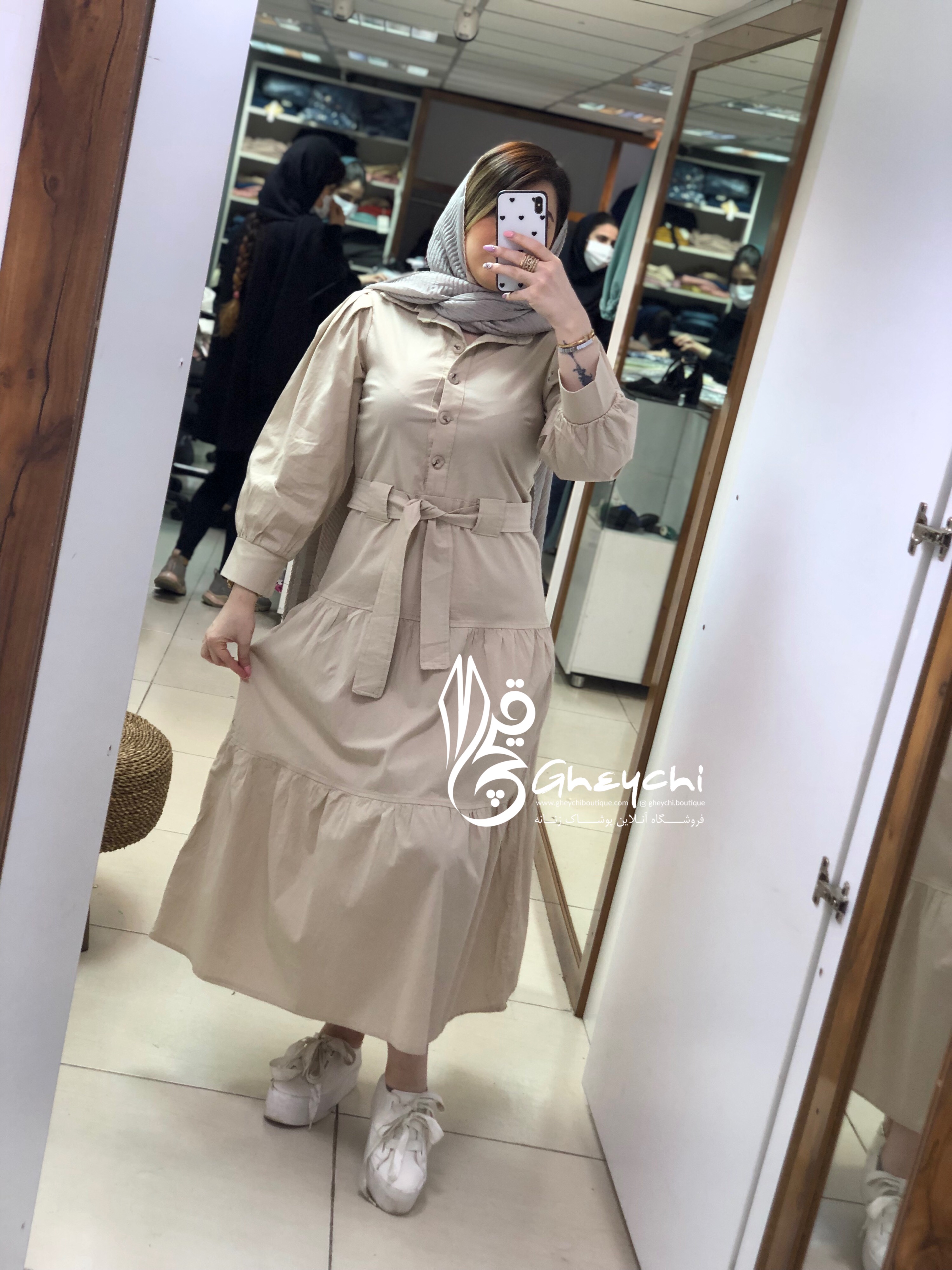 مانتو مزونی پوپلین پیراهنی کد095