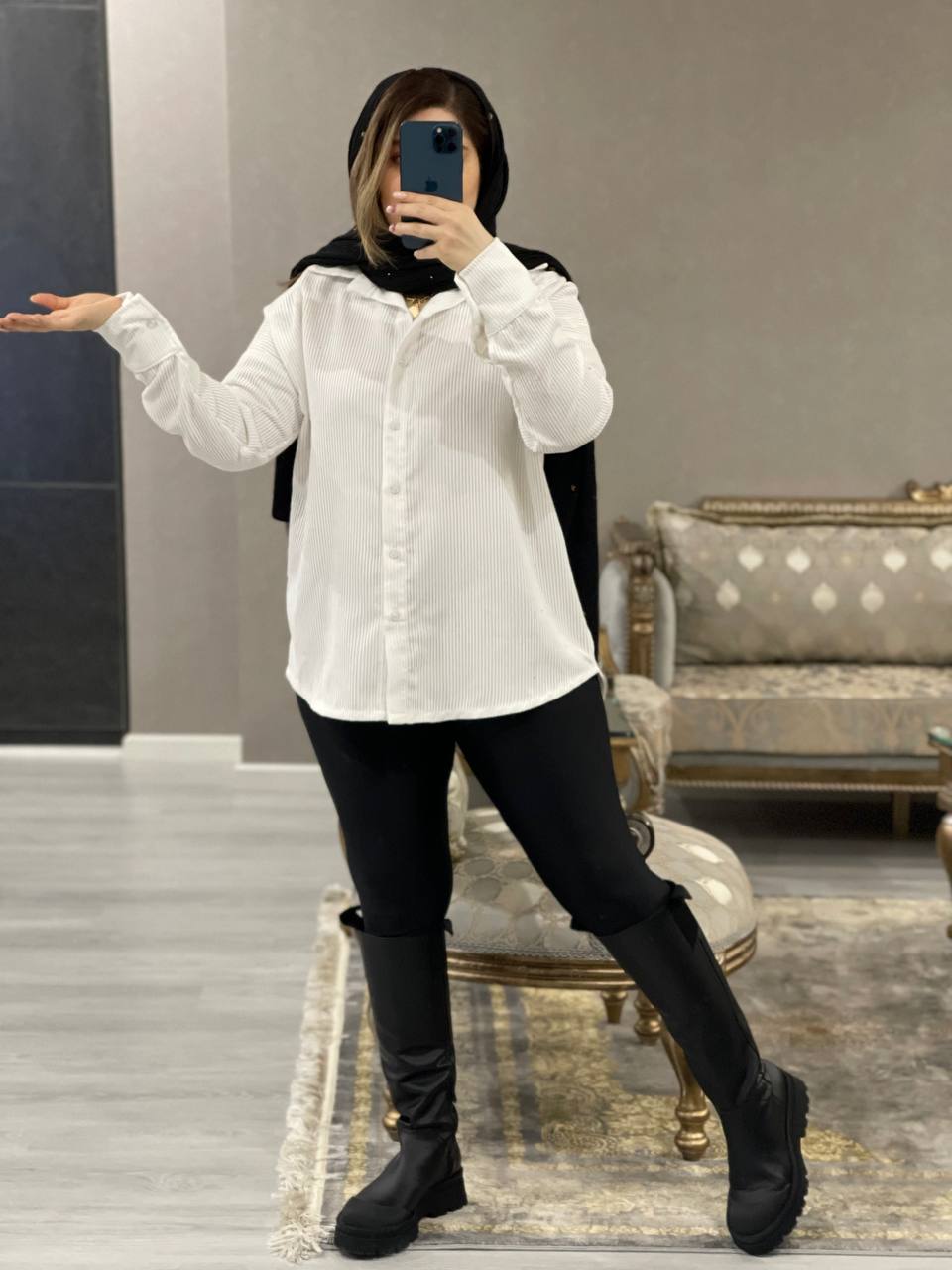 شومیز مخمل کبریتی روجا 