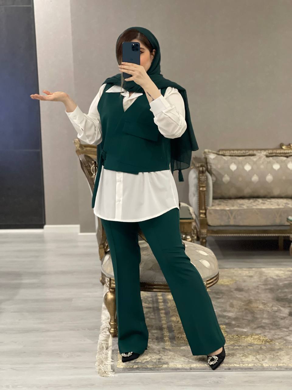 ست 3تیکه شومیز ژیله و شلوار راژان