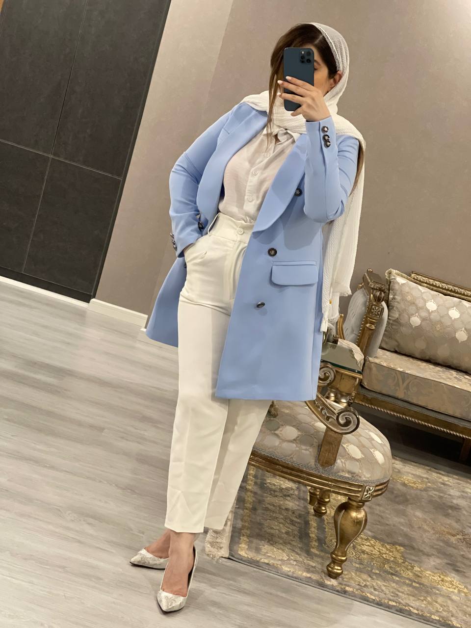 مانتو مزونی کتی یقه ارشال لوکا کد0793