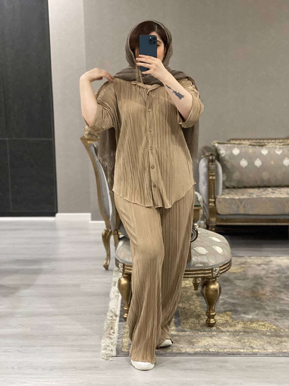 ست شومیز شلوار پلیسه ایده آل