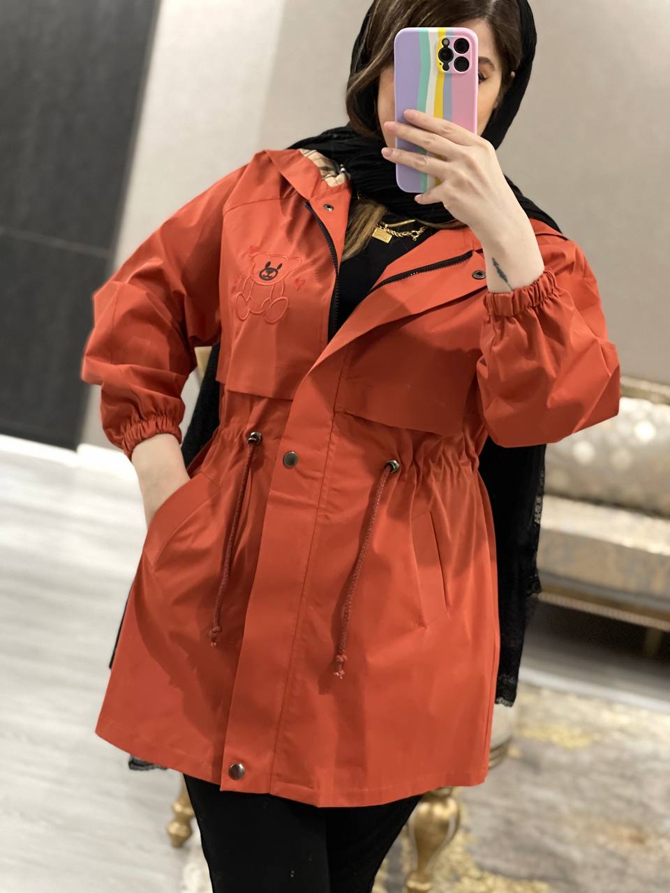 بارونی مزونی کلاهدار نایس کد0746