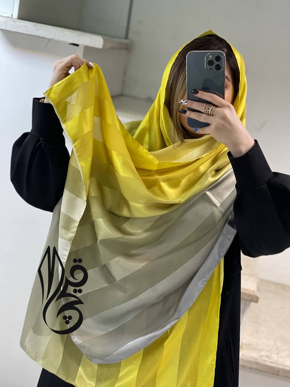 شال مزونی ساتن نخ راه راه کد0105