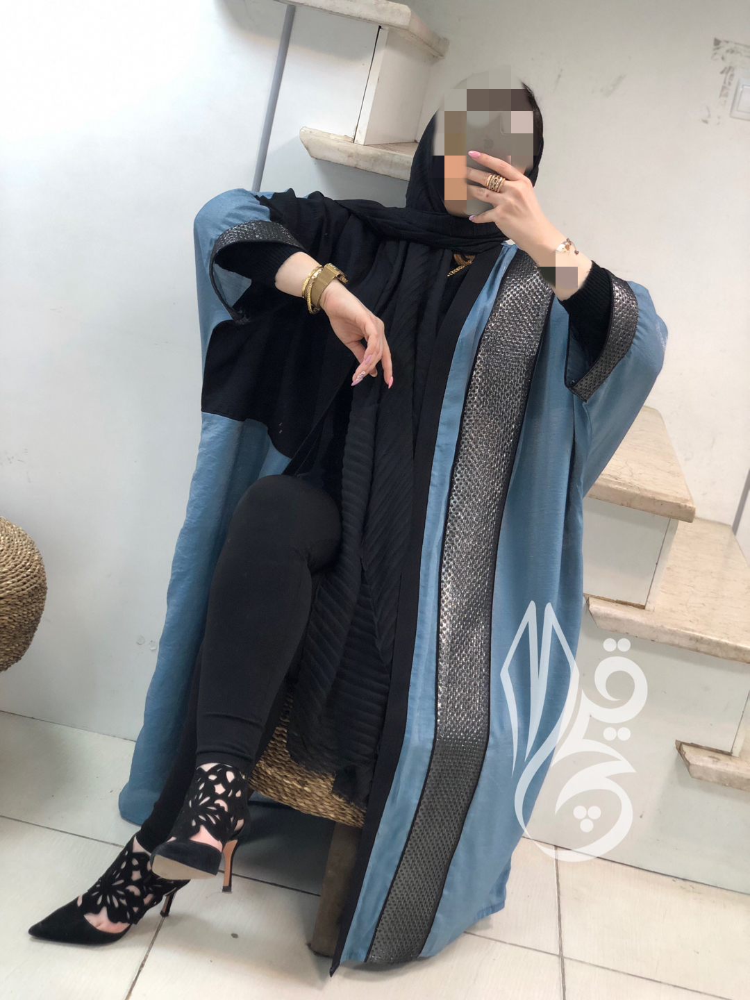 مانتو مزوني عبايي تركيبي کد050