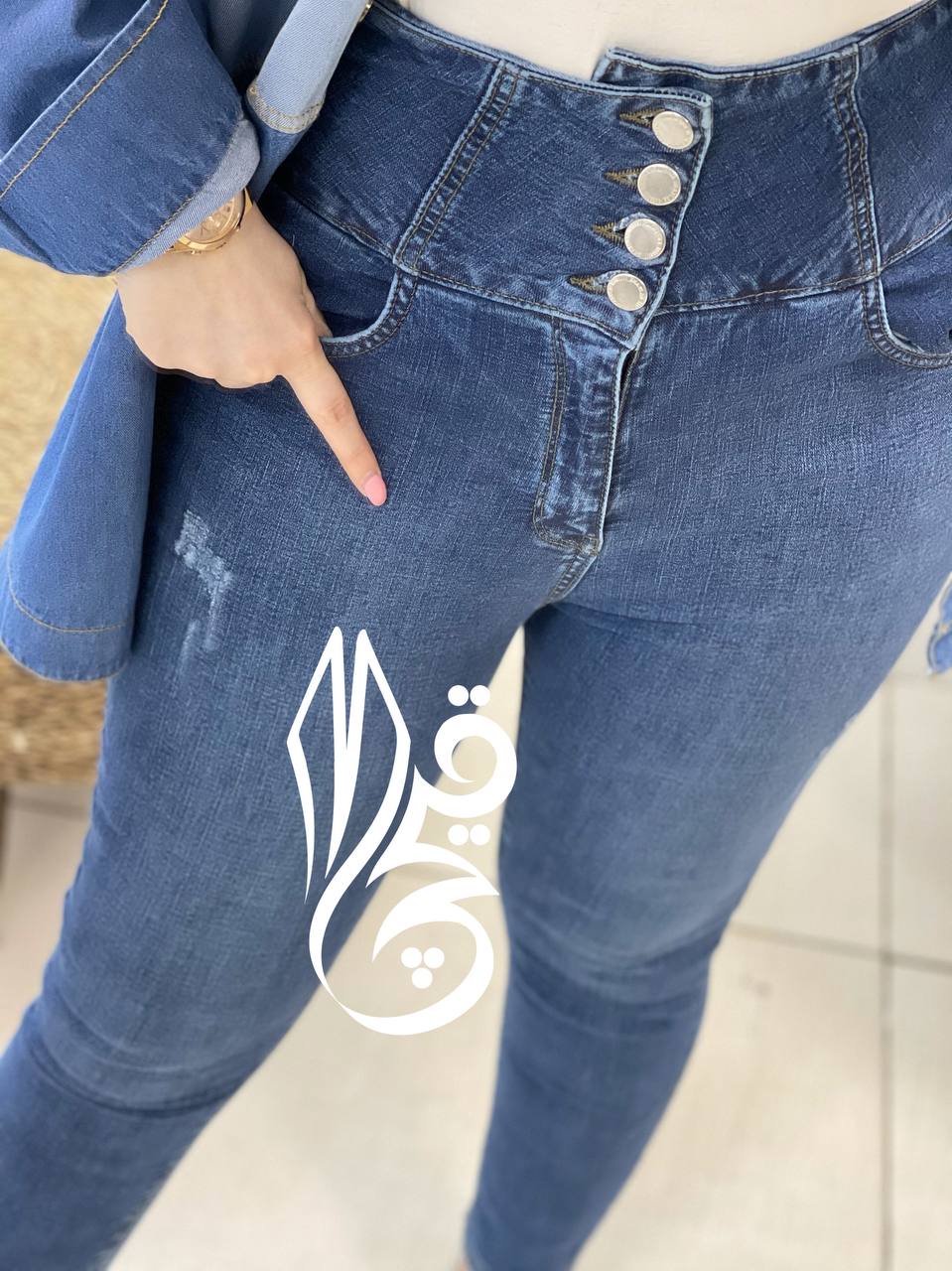 شلوار جین فاق بلند گندارکد0102