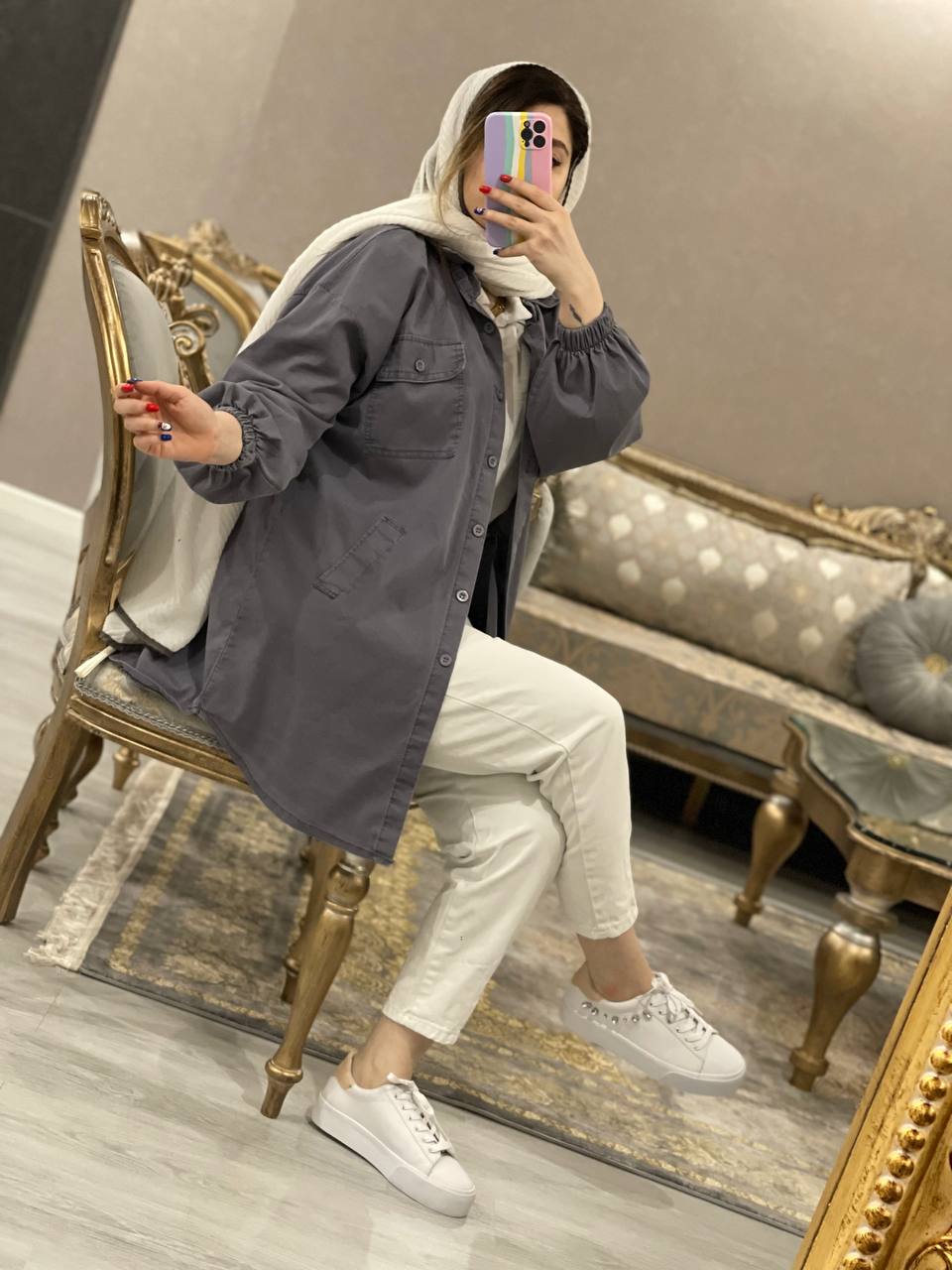 مانتو اسپرت دخترونه جاندار کد0596