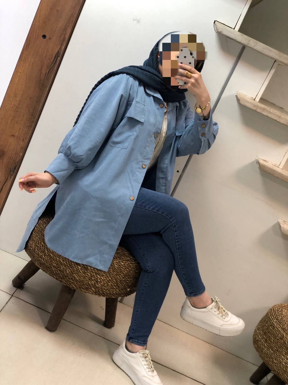 مانتو مزونی جلو دگمه دار کاکتوس کد0139