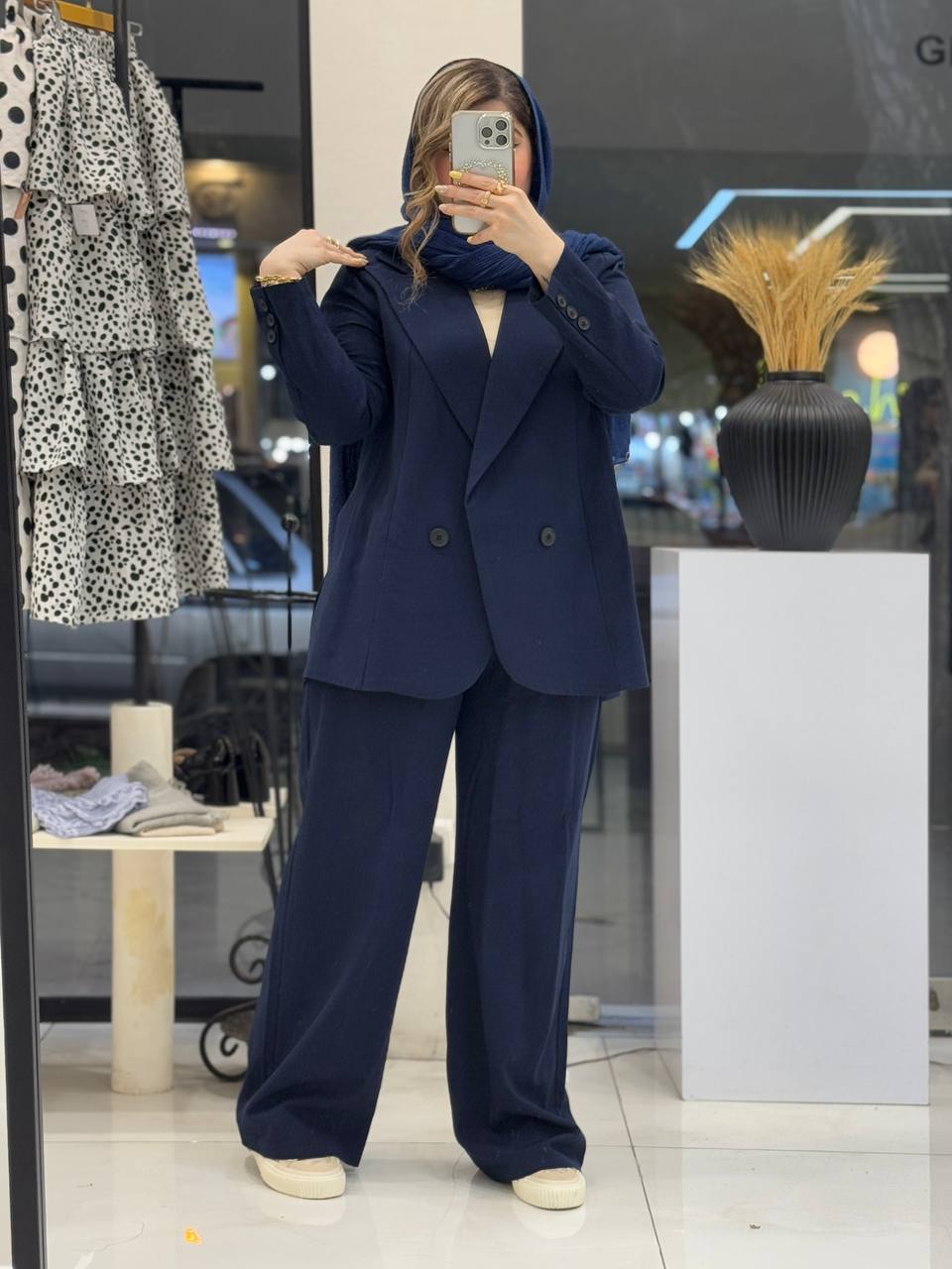 کت شلوار بغل چاک لینن آنسه