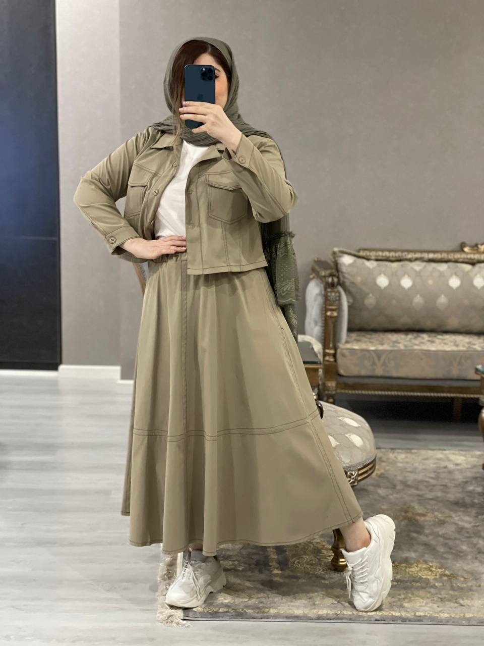 کت دامن کتان لیندا