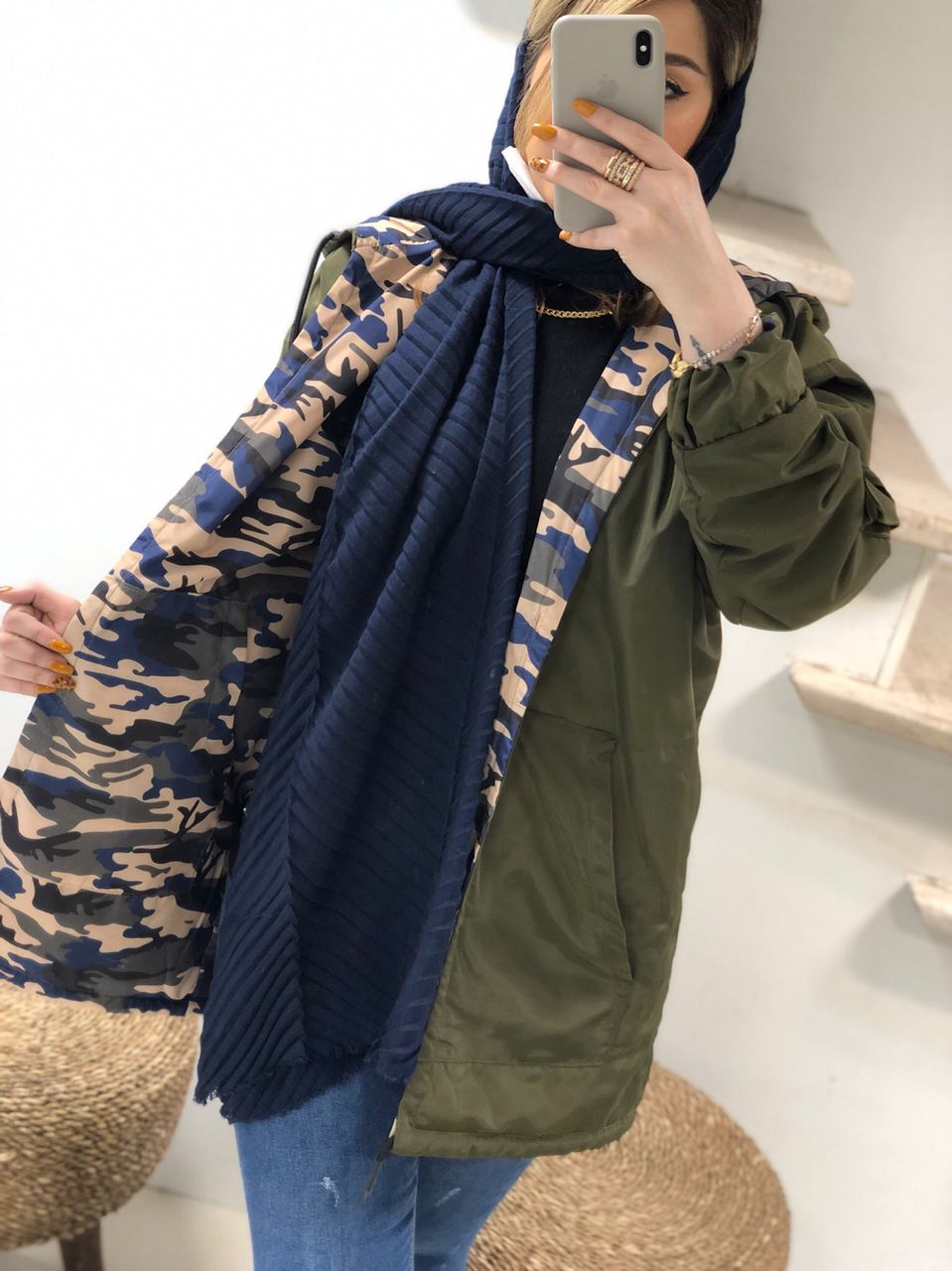 كاپشن ٢رو ضدآب كلاهدار