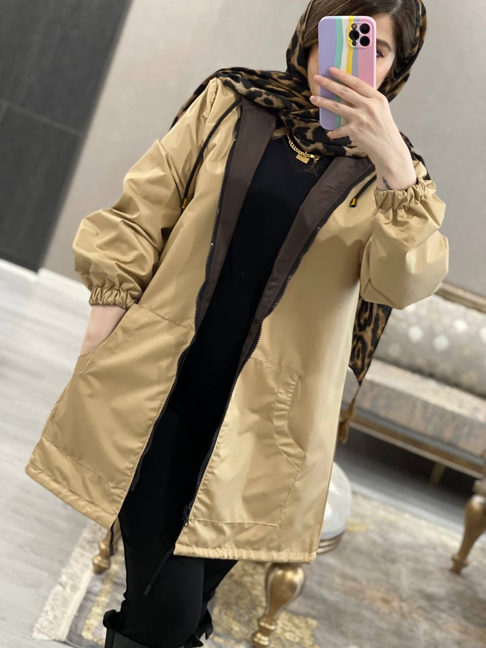 بارونی 2رو کلاهدار آیین کد0760