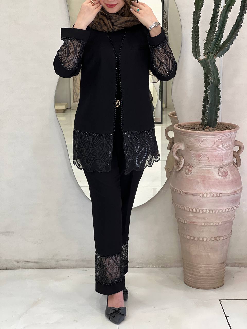 کت شلوار پولکی نیهان