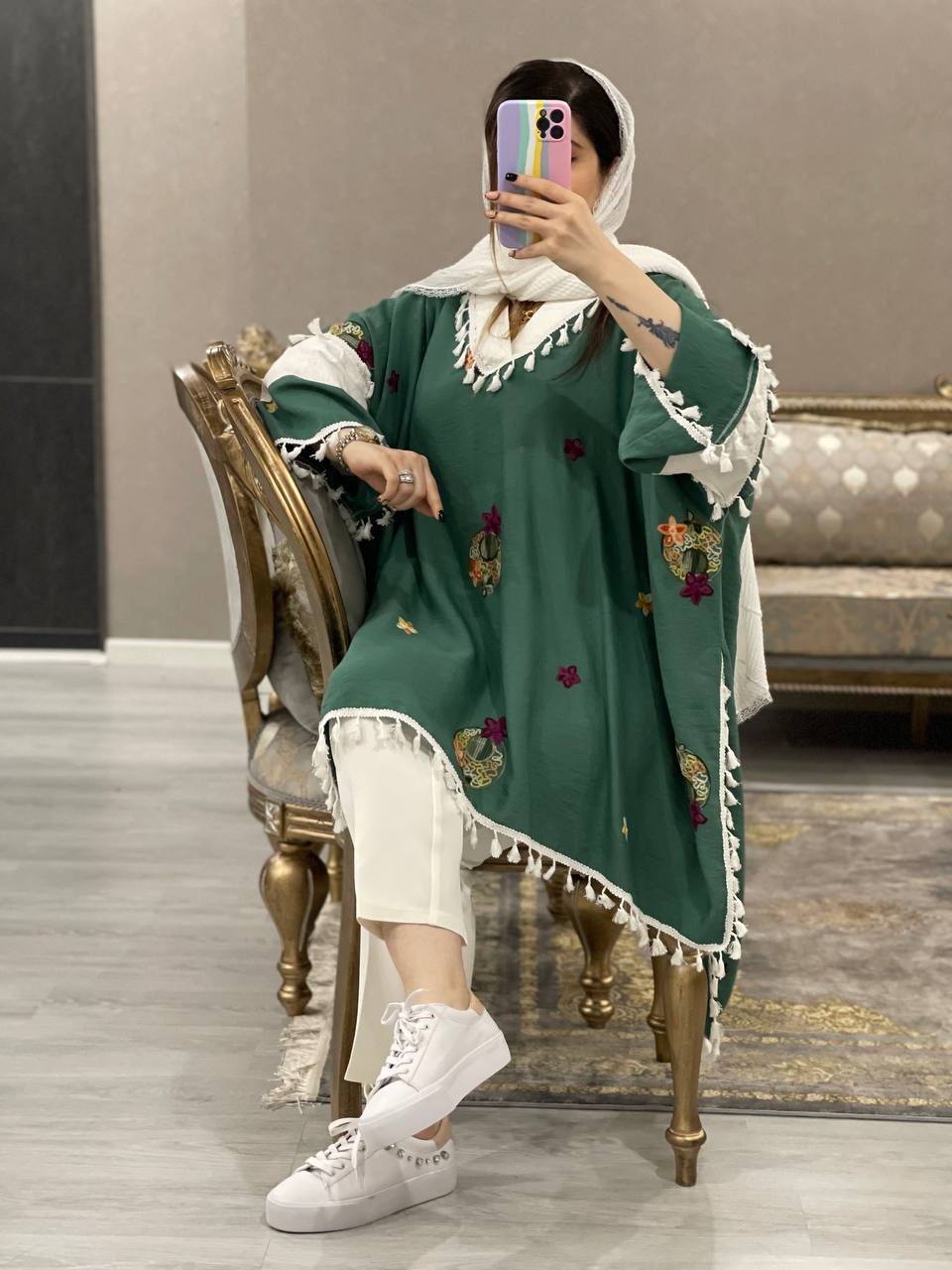 مانتو مزونی سنتی گنجشک کد0615