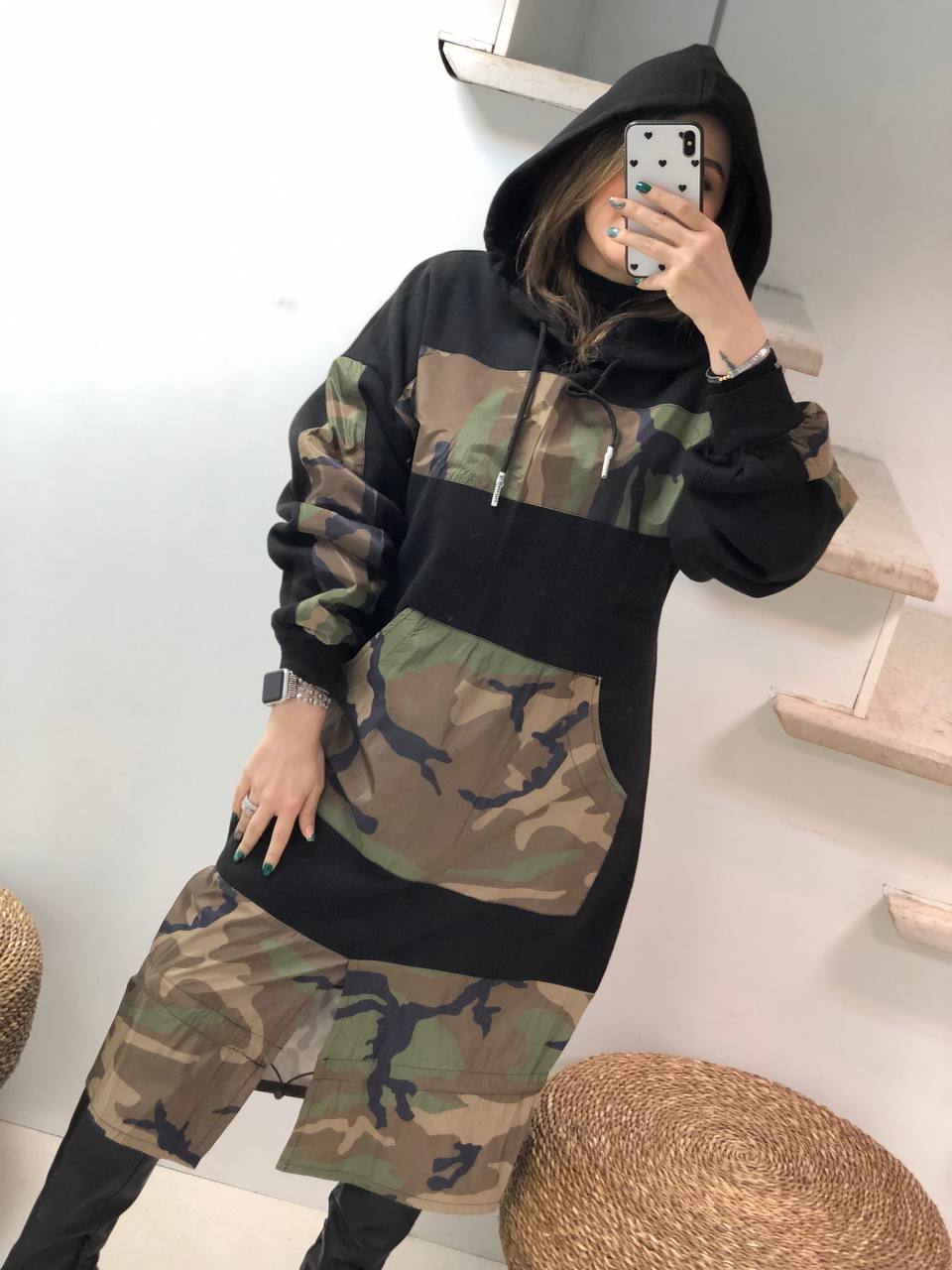 هودی بلند چریکی کد0496