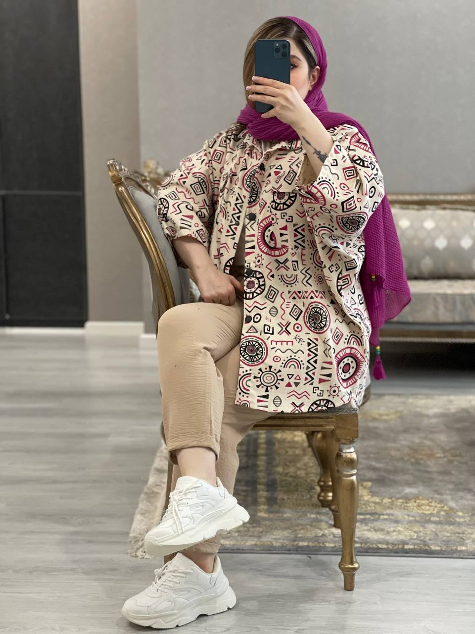 مانتو مزونی طرحدار دیلان کد0920