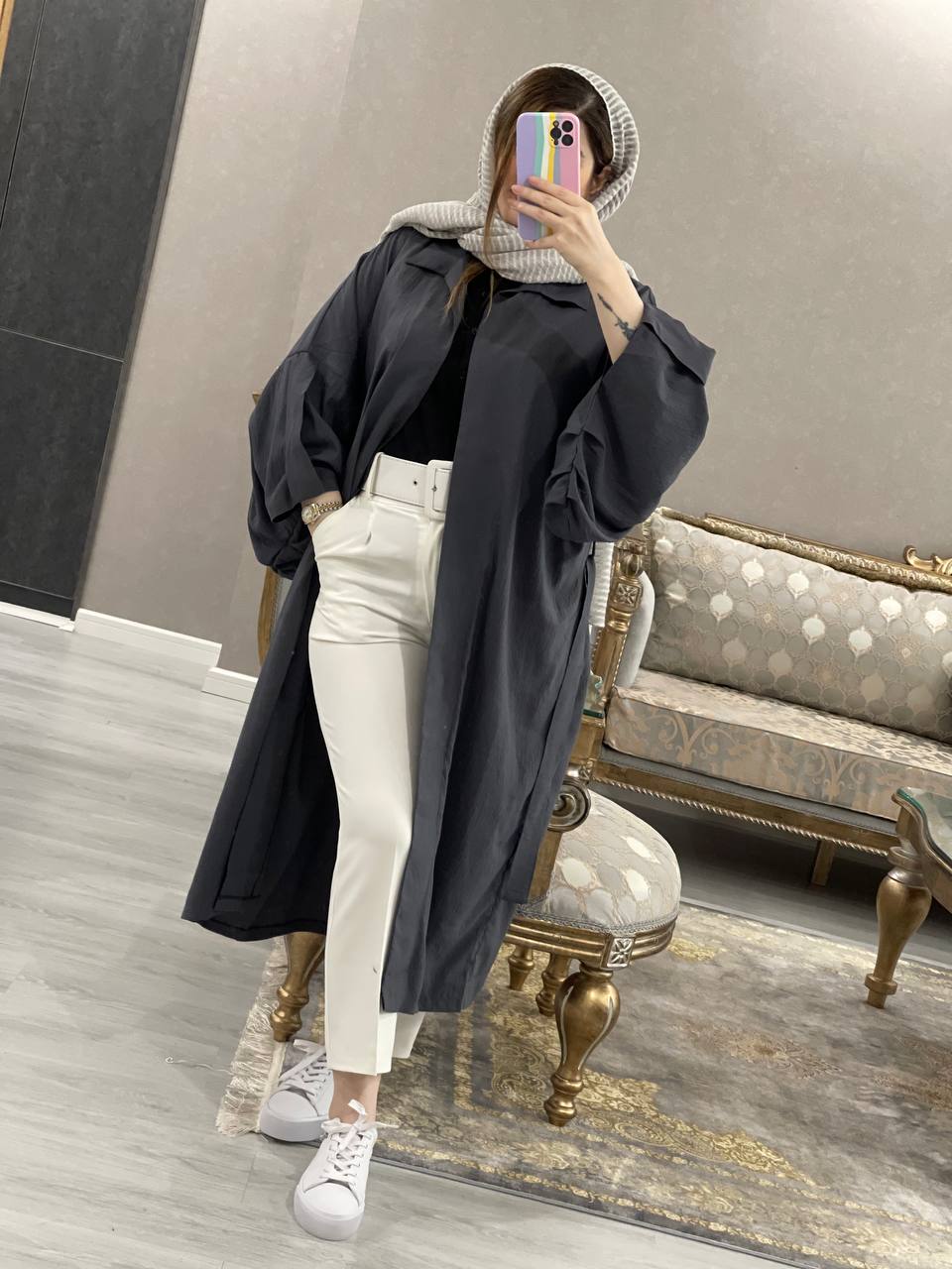 مانتو مزونی بلند یاس کد0706