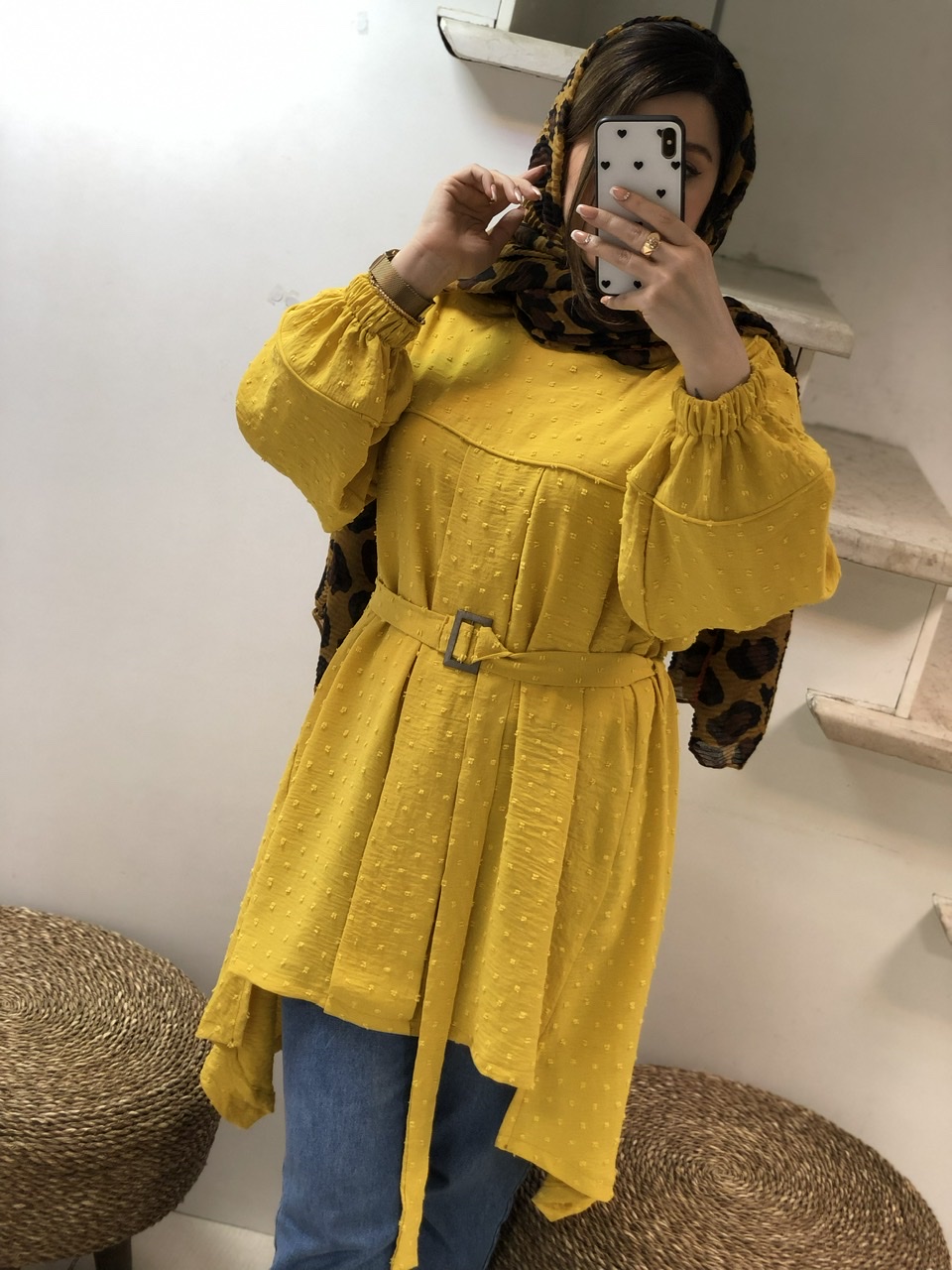 مانتو مزونی جلو بسته کمر دار پروا کد0283