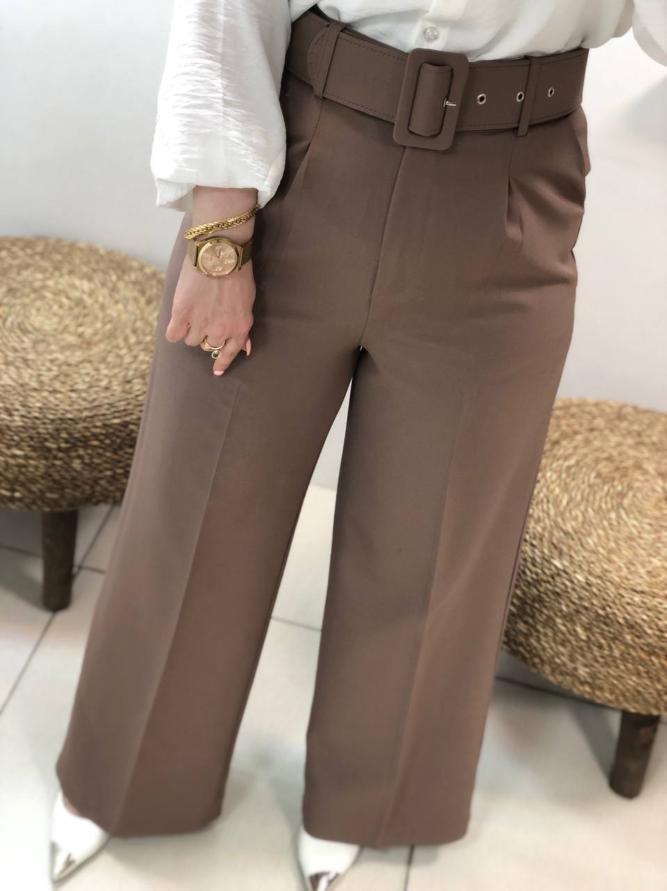 شلوار از بالا گشاد کمردار کد 0145