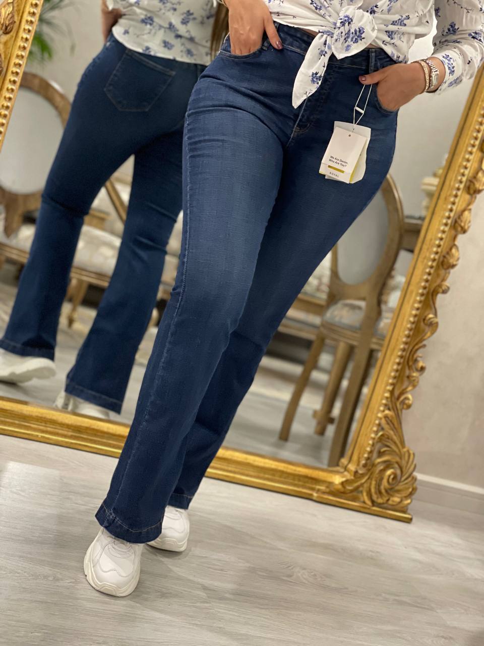 شلوار بوت گات  آبی تیره کد0894