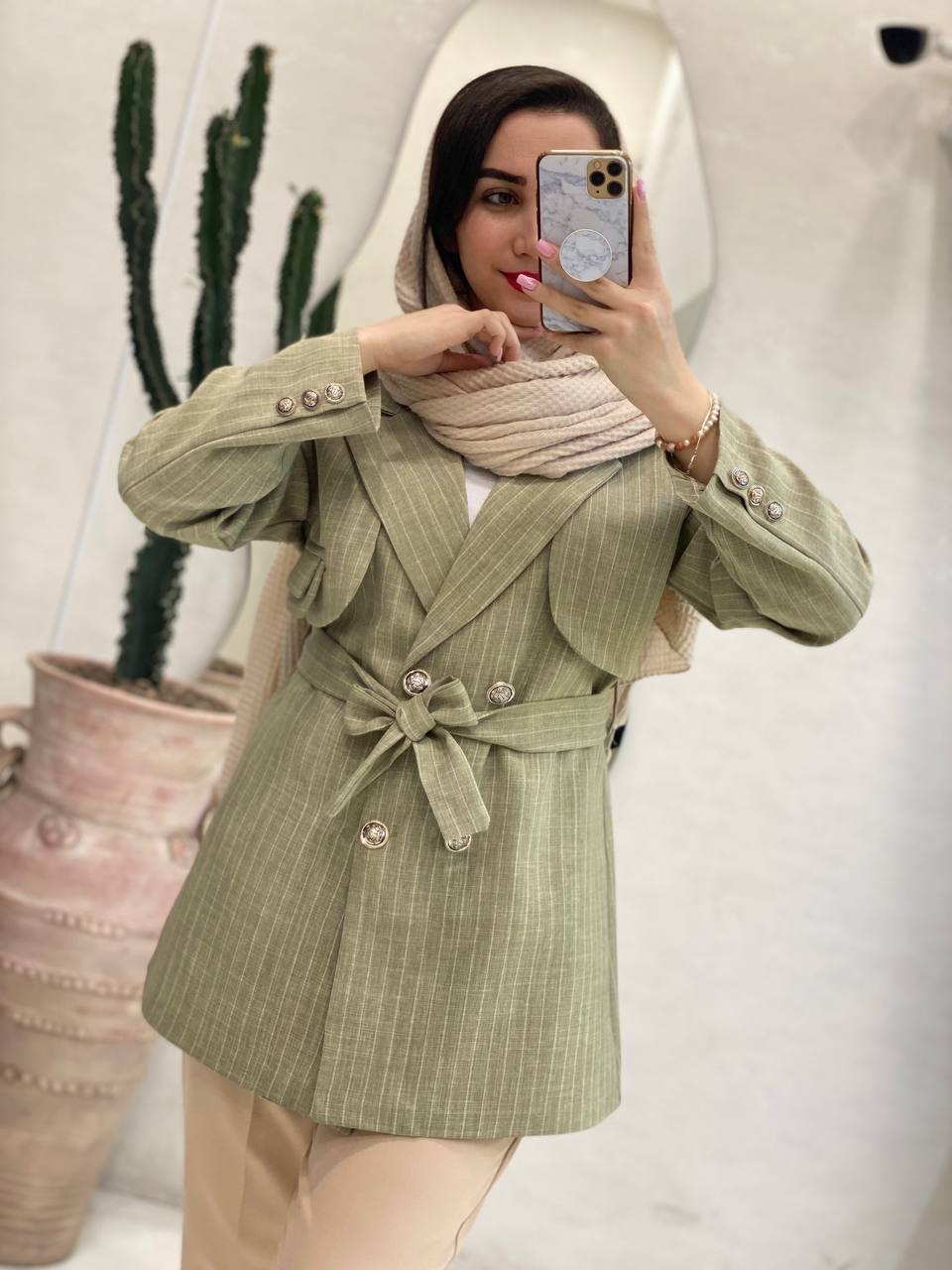 مانتو راه راه شمشاد