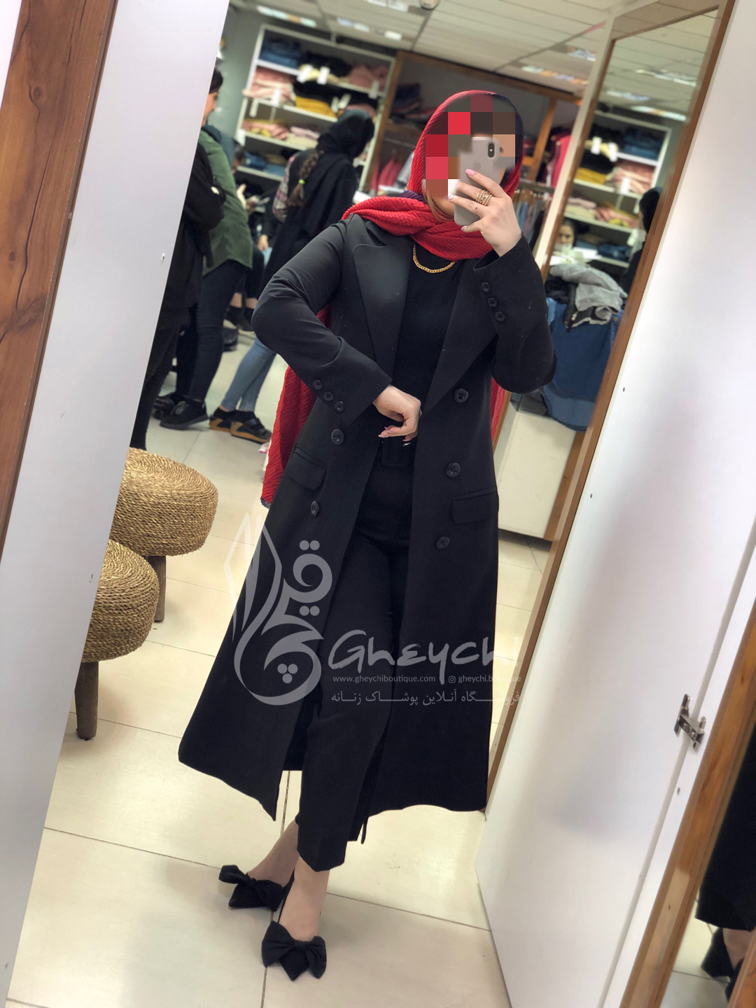 مانتو کتی بلند 6 دکمه کد 039