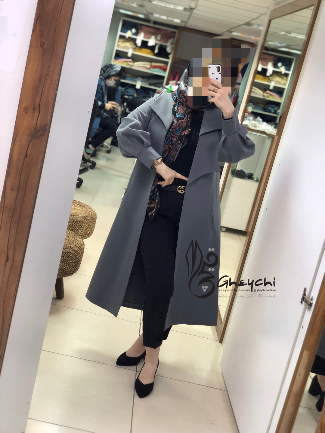 مانتو مزونی دو یقه بهارکد073