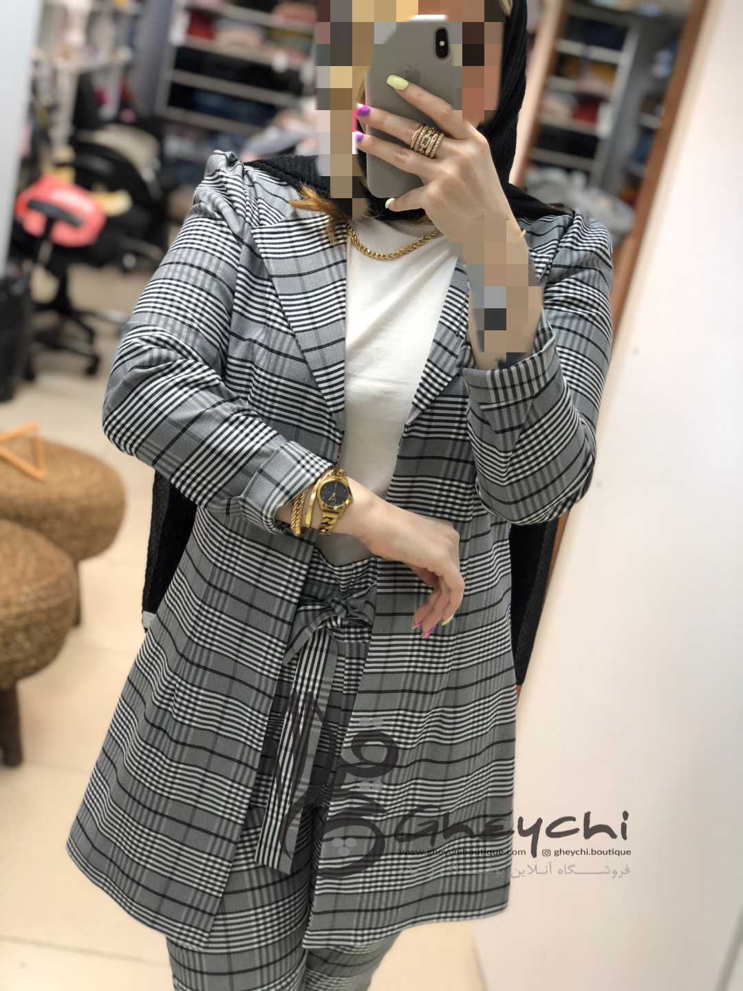 کت وشلوار چارخونه جذاب کد 028