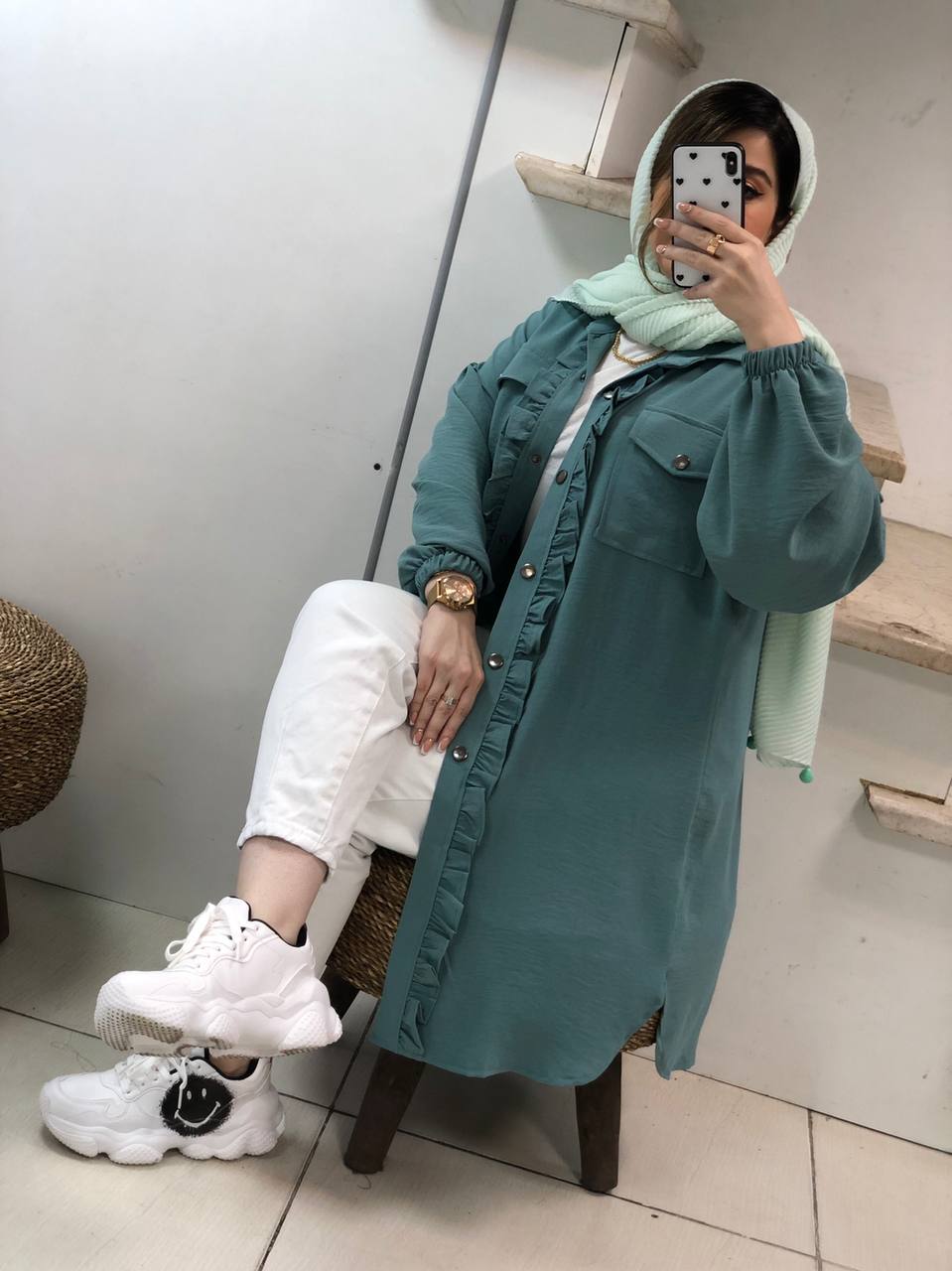 مانتو مزونی جلوچین دار طناز کد0286