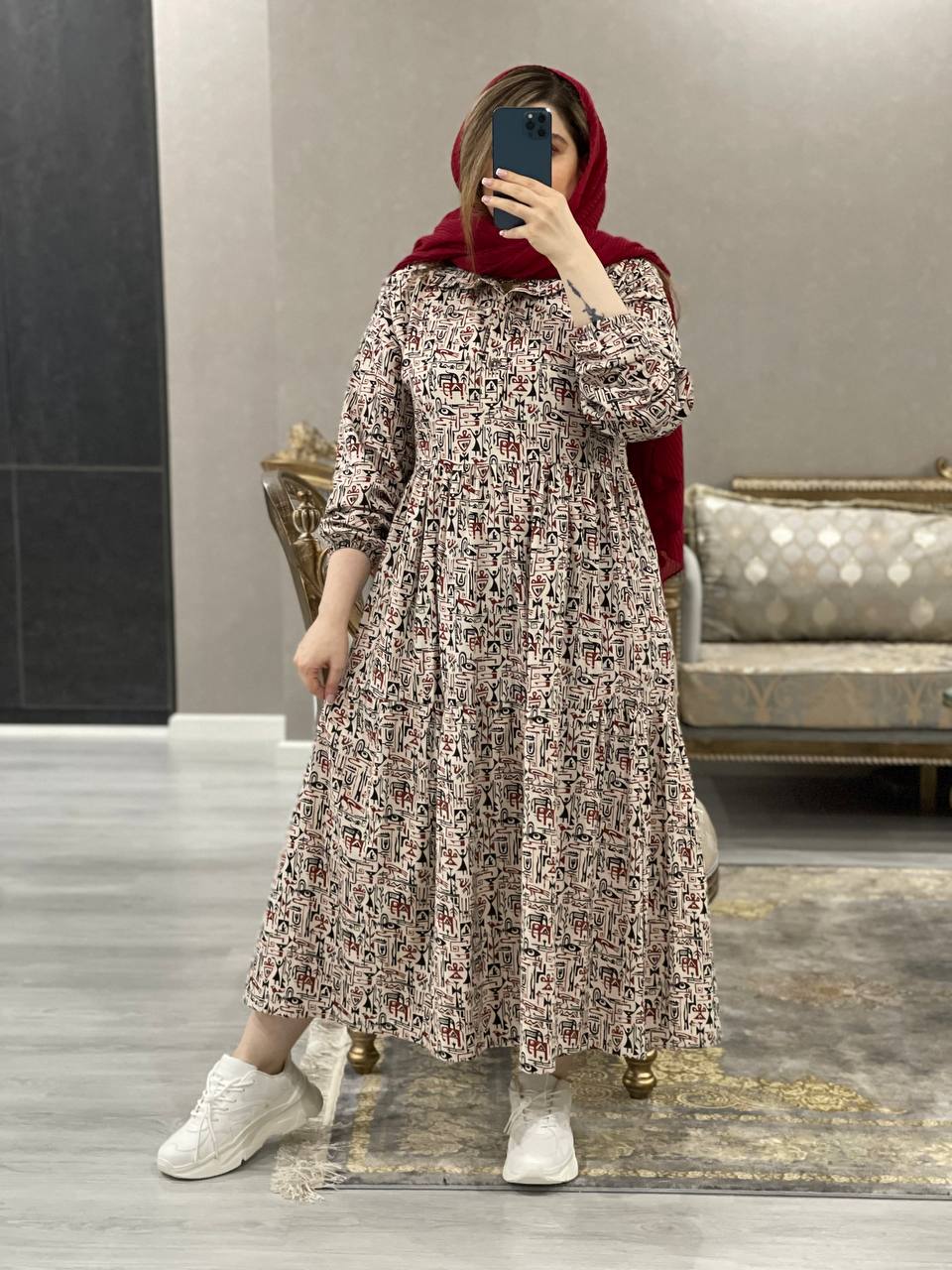 مانتو پیراهنی لینن سارگل کد0953