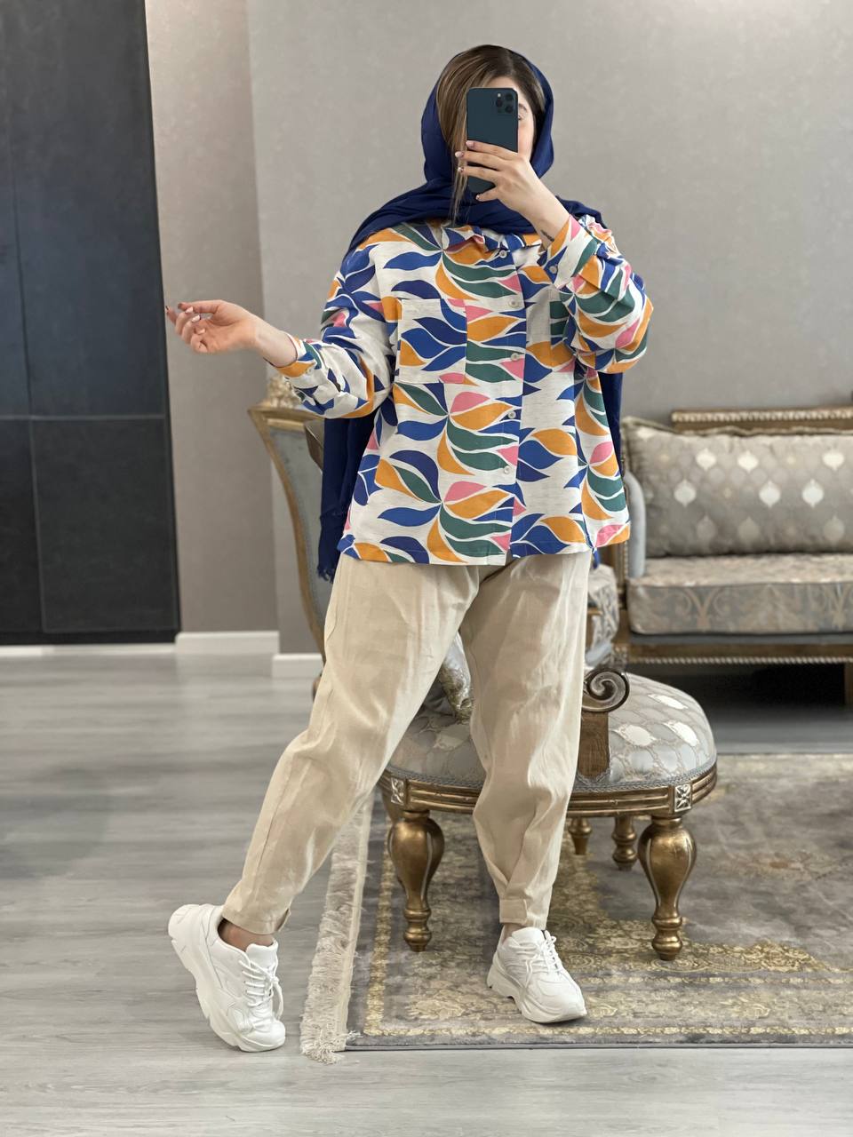 ست مانتوشومیزی و شلوار خوشه کد0971